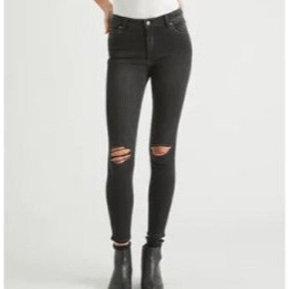 Rolla's West Coast Super Skinny Distressed Black Jeans 25